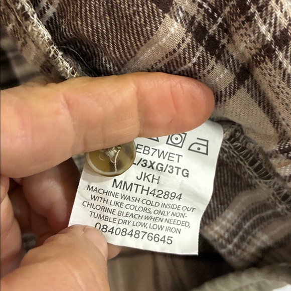 Wrangler DAD 100% Cotton Vintage Khaki Shirt Jacket with Plaid Lining 3X Shirt - Picture 5 of 11